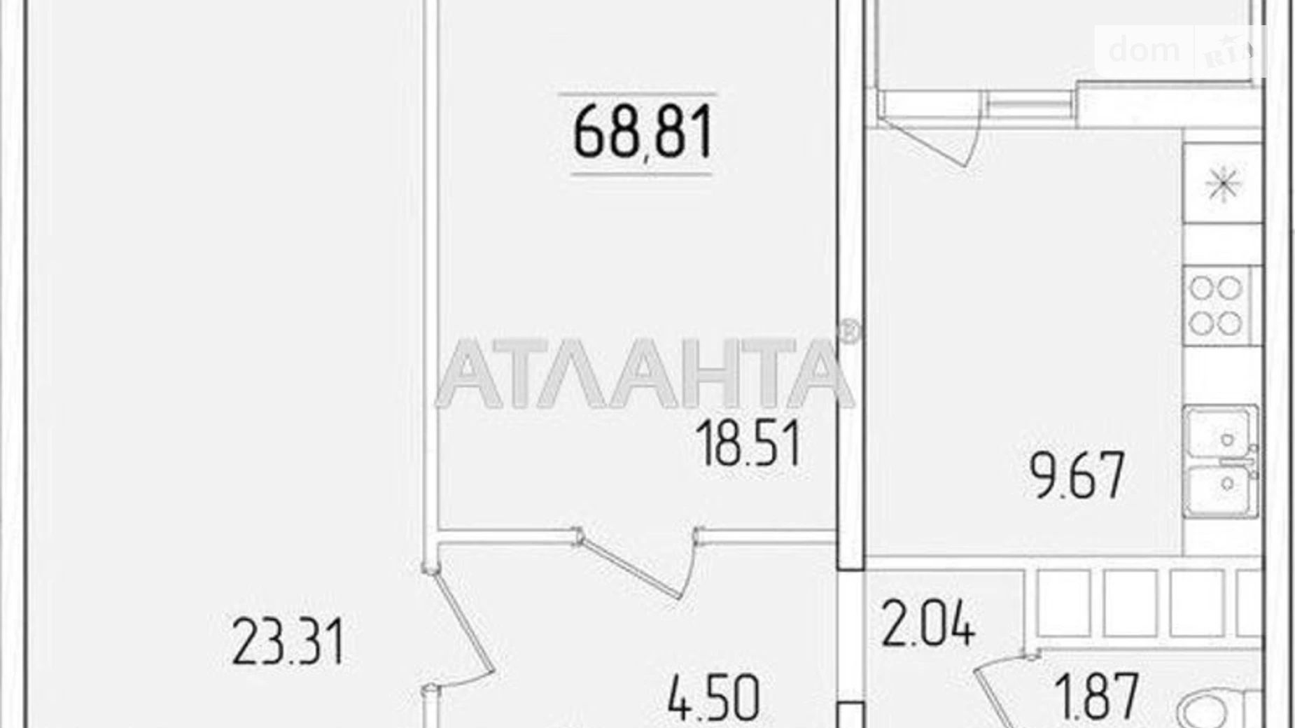 Продается 2-комнатная квартира 69 кв. м в Одессе, ул. Краснова