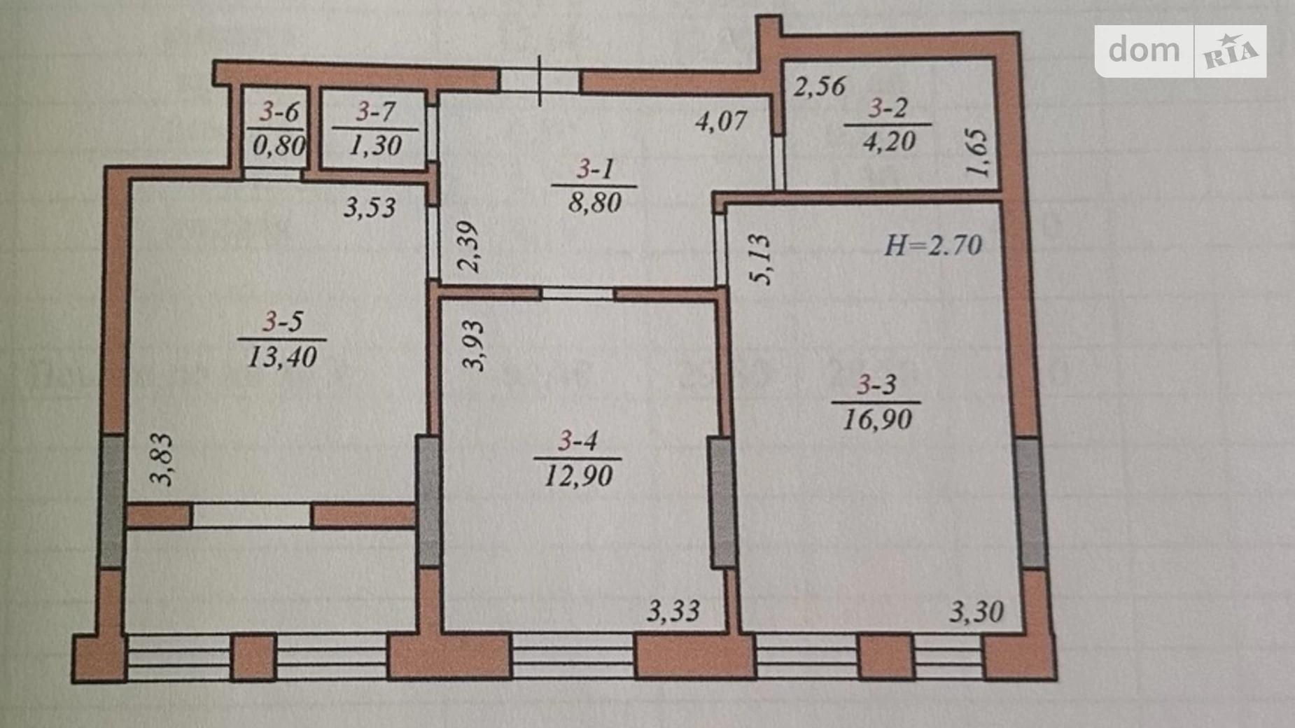 Продается 2-комнатная квартира 62 кв. м в Черновцах, ул. Буковинская, 62 - фото 5