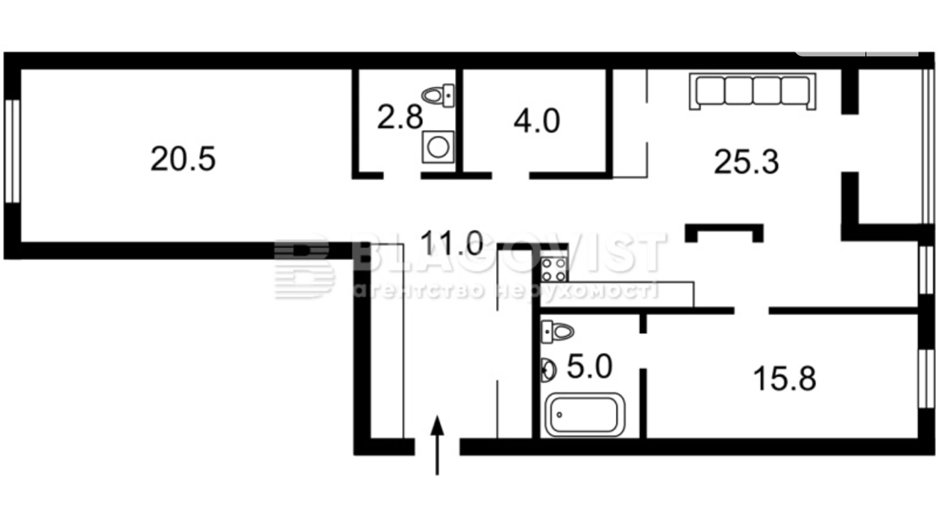 Продается 3-комнатная квартира 86 кв. м в Киеве, ул. Регенераторная