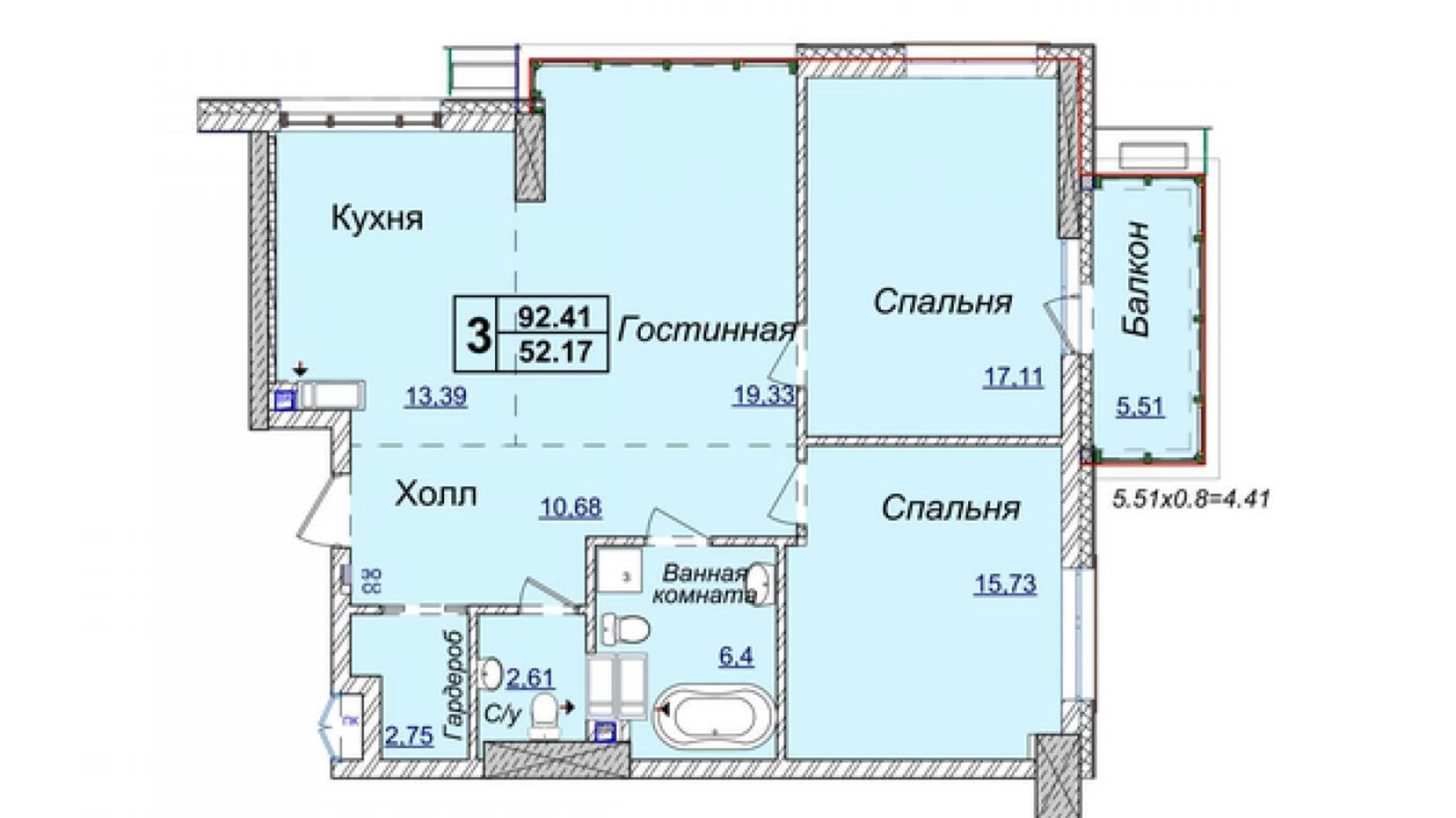 Продается 3-комнатная квартира 92 кв. м в Киеве, ул. Андрея Верхогляда(Драгомирова)