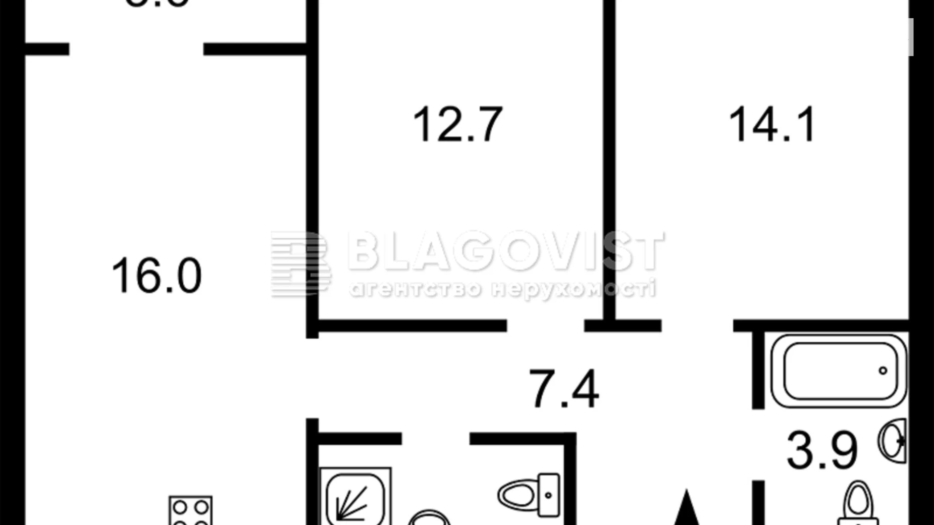 Продається 2-кімнатна квартира 61.2 кв. м у Києві, вул. Михайла Максимовича, 24В