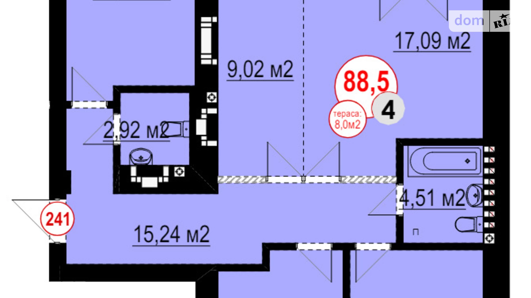 Продается 3-комнатная квартира 88 кв. м в Ивано-Франковске, ул. Гетьмана Ивана Мазепы - фото 2