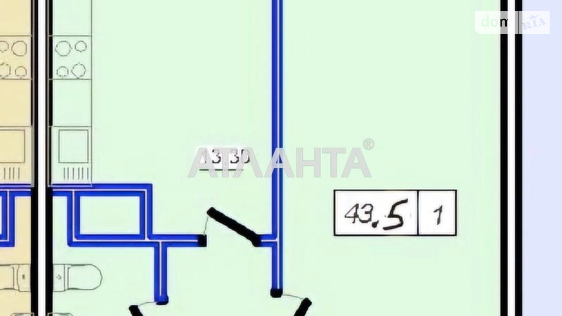 Продается 1-комнатная квартира 43.5 кв. м в Одессе, ул. Жемчужная