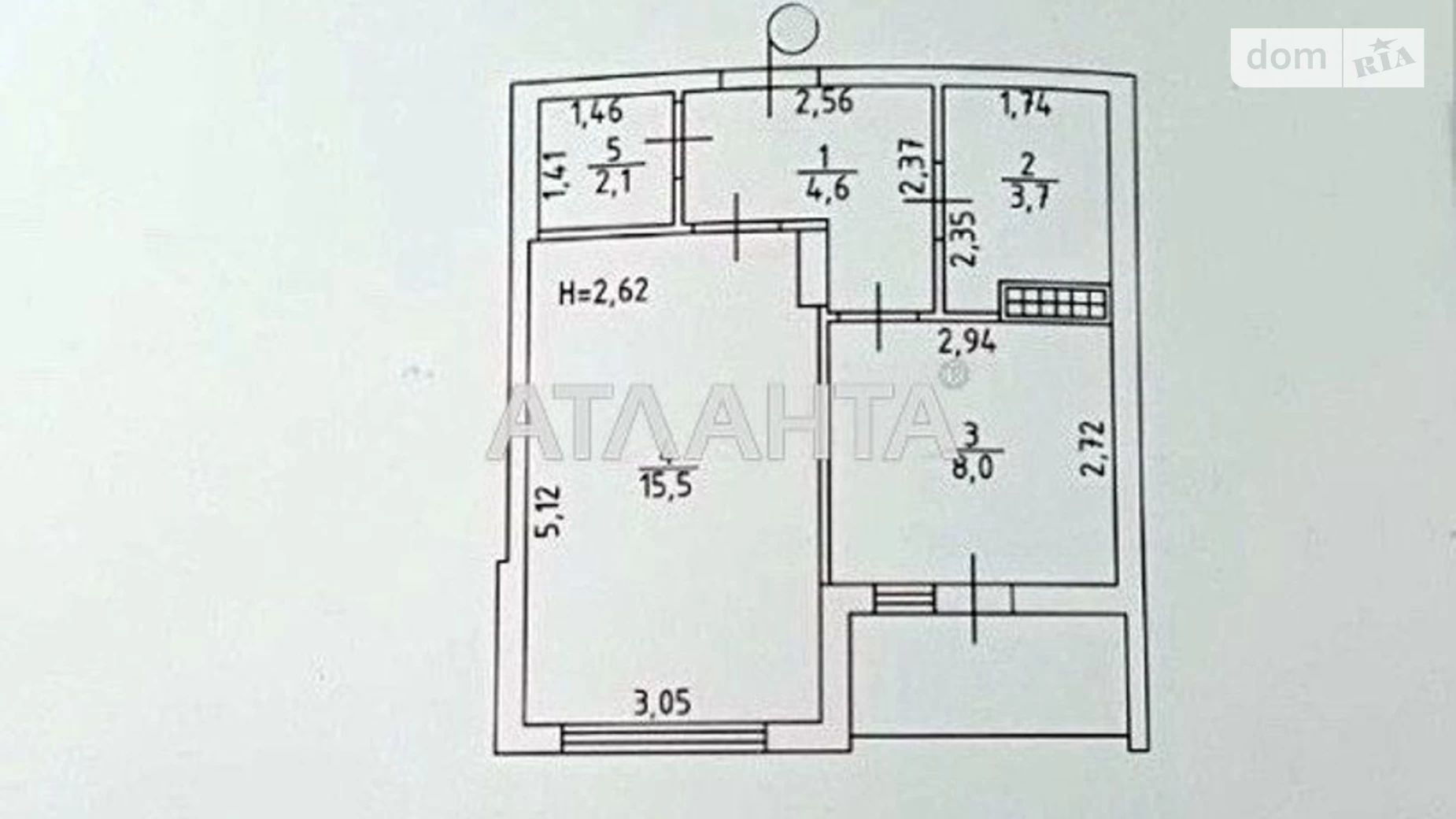 Продається 1-кімнатна квартира 35.69 кв. м у Одесі, вул. Михайла Грушевського, 30Б