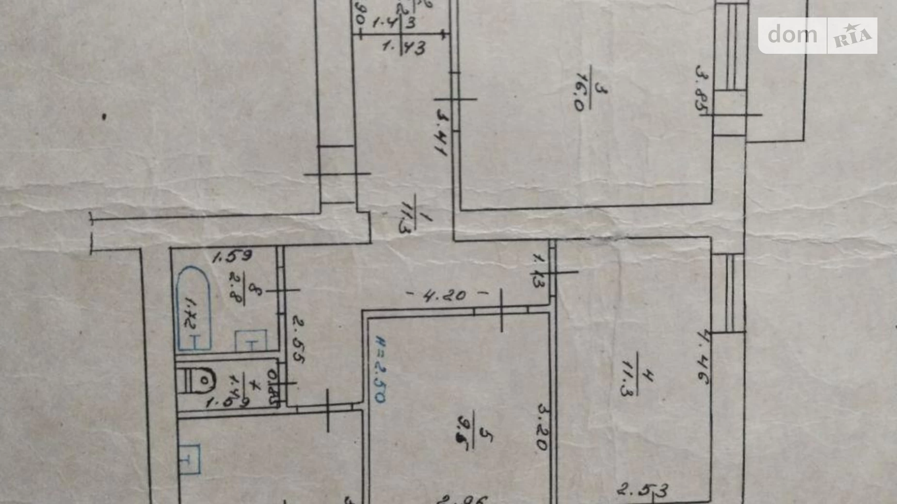 Продается 3-комнатная квартира 66 кв. м в Полтаве, пер. Рыбальский, 12