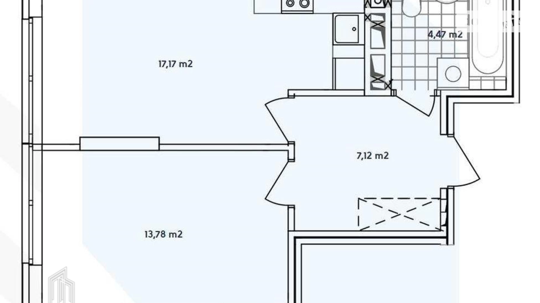 Продается 1-комнатная квартира 43 кв. м в Киеве, ул. Александра Олеся, 11/3 - фото 2