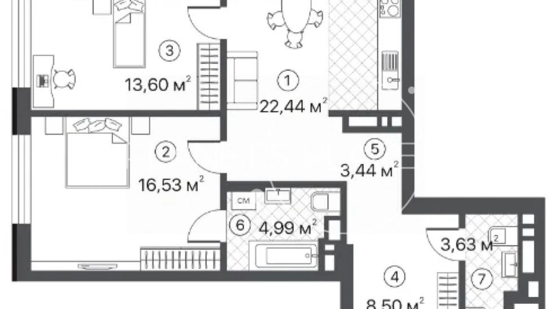 Продается 2-комнатная квартира 74.46 кв. м в Киеве, просп. Европейского Союза(Правды), 41Г