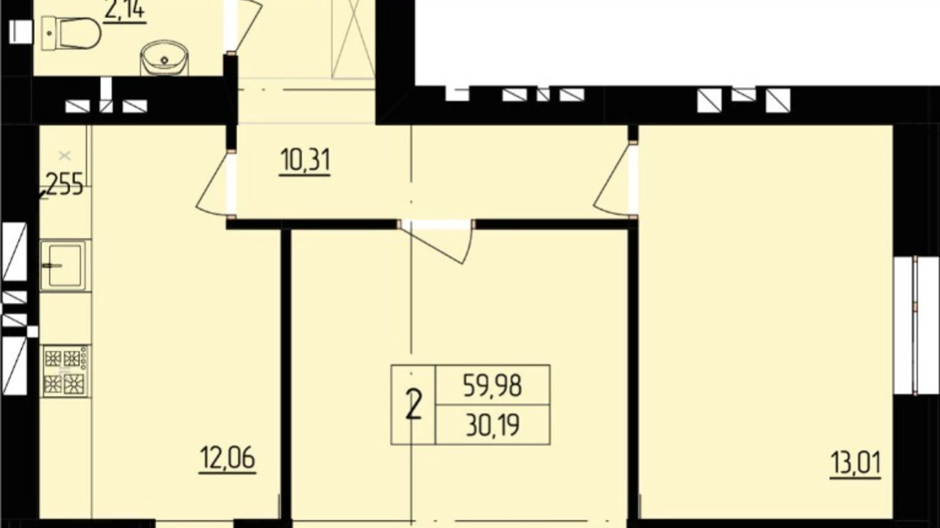 Продается 2-комнатная квартира 60 кв. м в Хмельницком, ул. Гетмана Мазепы(Красовского Маршала), 31/1Б - фото 3