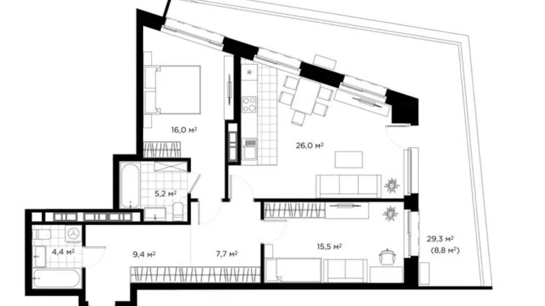 Продается 2-комнатная квартира 94 кв. м в Киеве, ул. Коновальца Евгения, 19 - фото 2