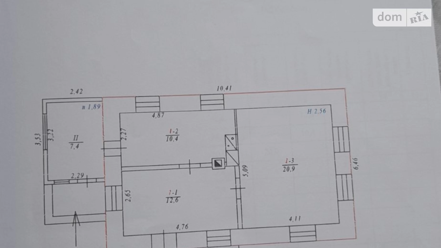 Продається одноповерховий будинок 59 кв. м з гаражем, вул. Мілова