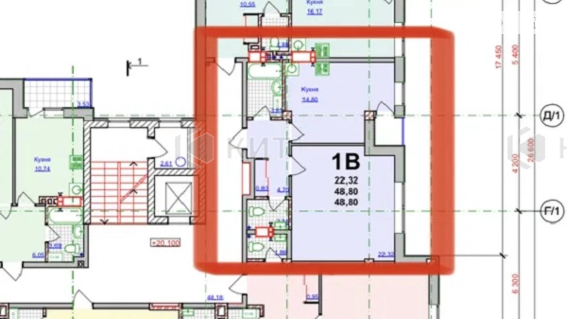 Продається 1-кімнатна квартира 48.8 кв. м у Харкові, вул. Оренбурзька, 9