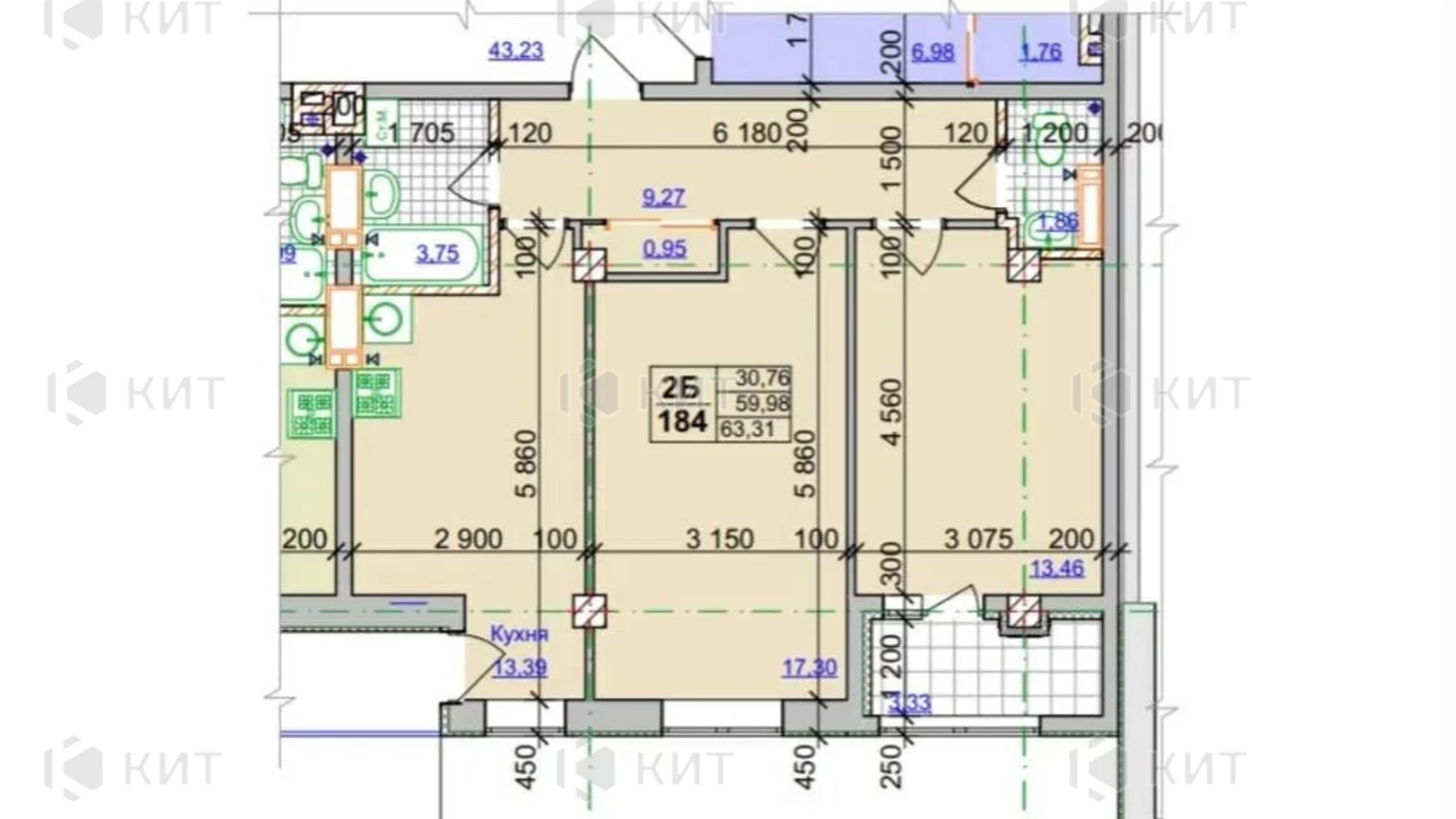 Продається 2-кімнатна квартира 63 кв. м у Харкові, вул. Оренбурзька, 9