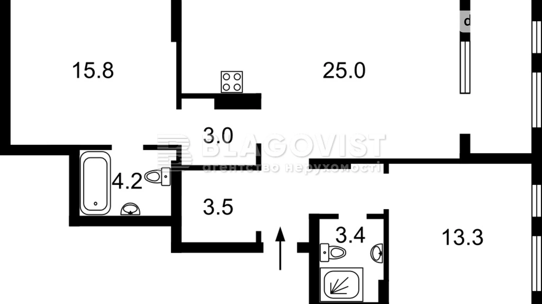 Продається 3-кімнатна квартира 77 кв. м у Києві, вул. Салютна, 2/1 - фото 2