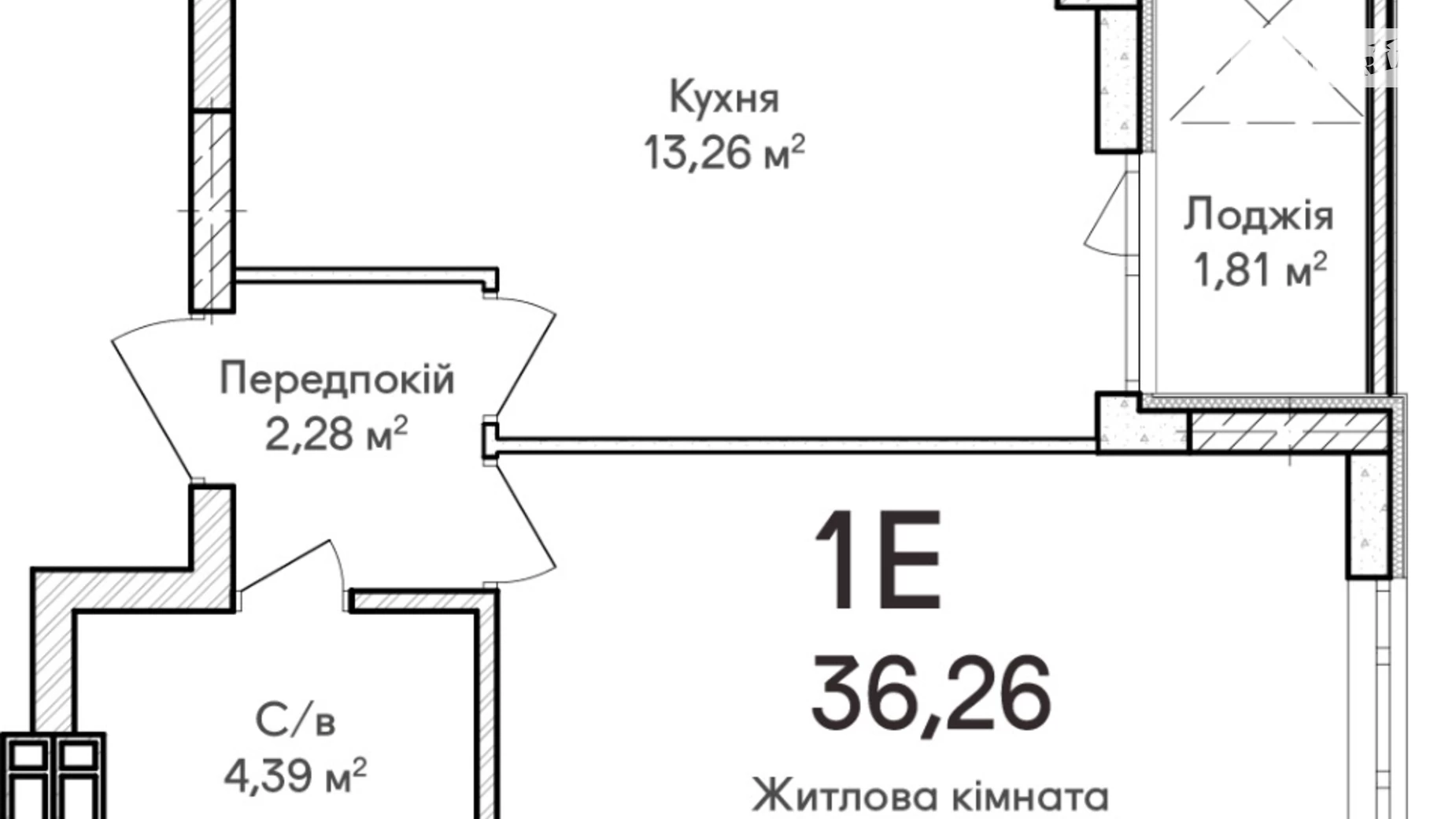 Продается 1-комнатная квартира 36 кв. м в Ирпене, ул. Кобылянской Ольги, 72