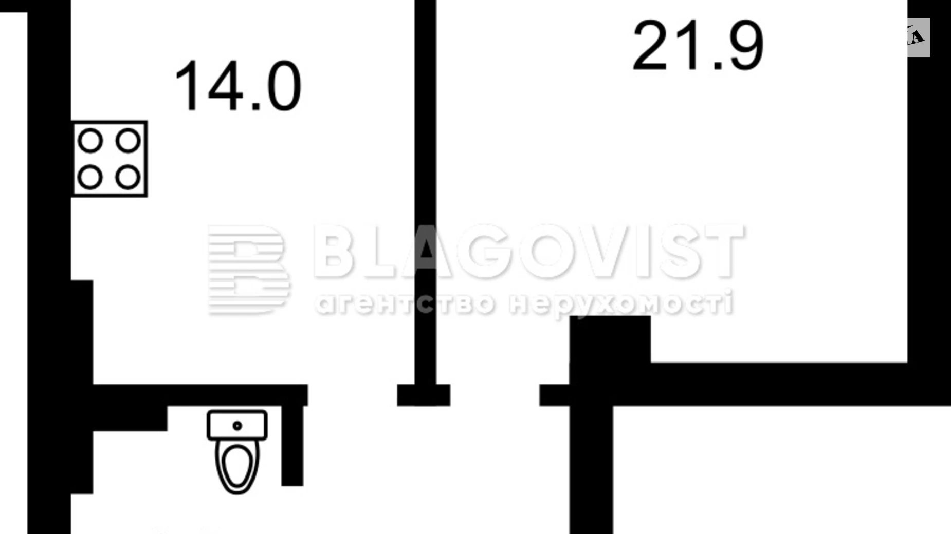 Продается 1-комнатная квартира 49 кв. м в Киеве, ул. Белорусская, 36А