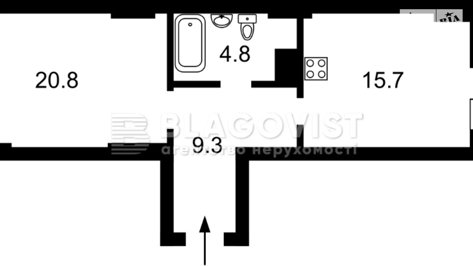 Продается 1-комнатная квартира 52 кв. м в Киеве, просп. Лобановского, 150А