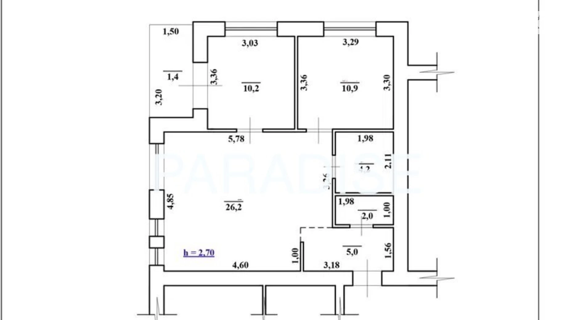 Продается 2-комнатная квартира 59.9 кв. м в Ужгороде, ул. Легоцкого, 64Б