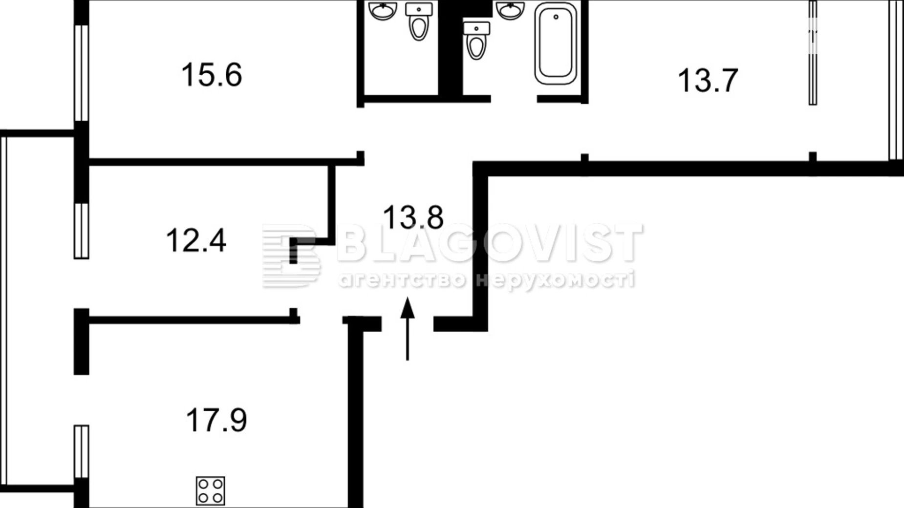 Продается 2-комнатная квартира 96 кв. м в Киеве, просп. Европейского Союза(Правды), 41Б - фото 3