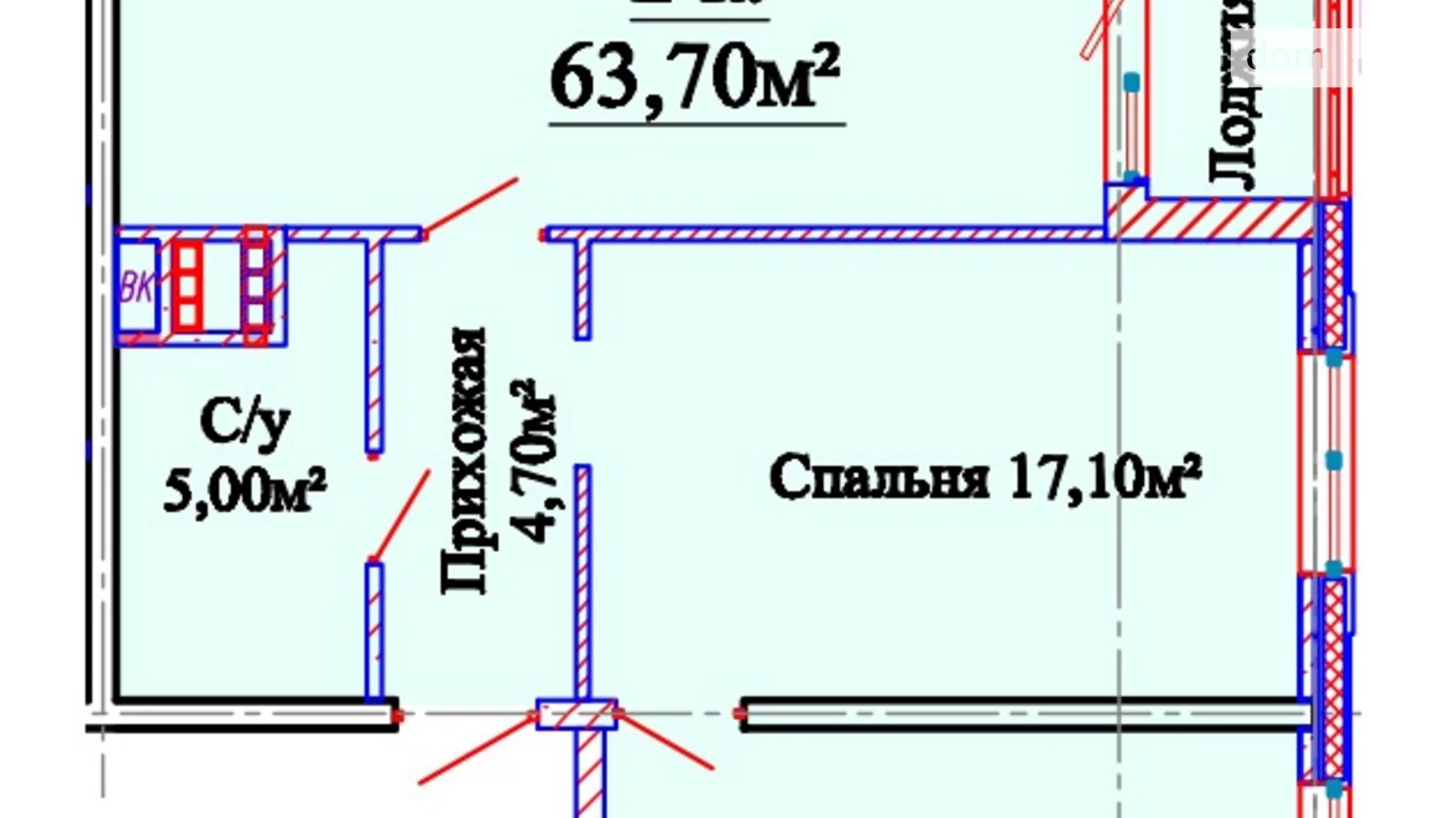 Продається 2-кімнатна квартира 64.8 кв. м у Одесі, вул. Михайлівська