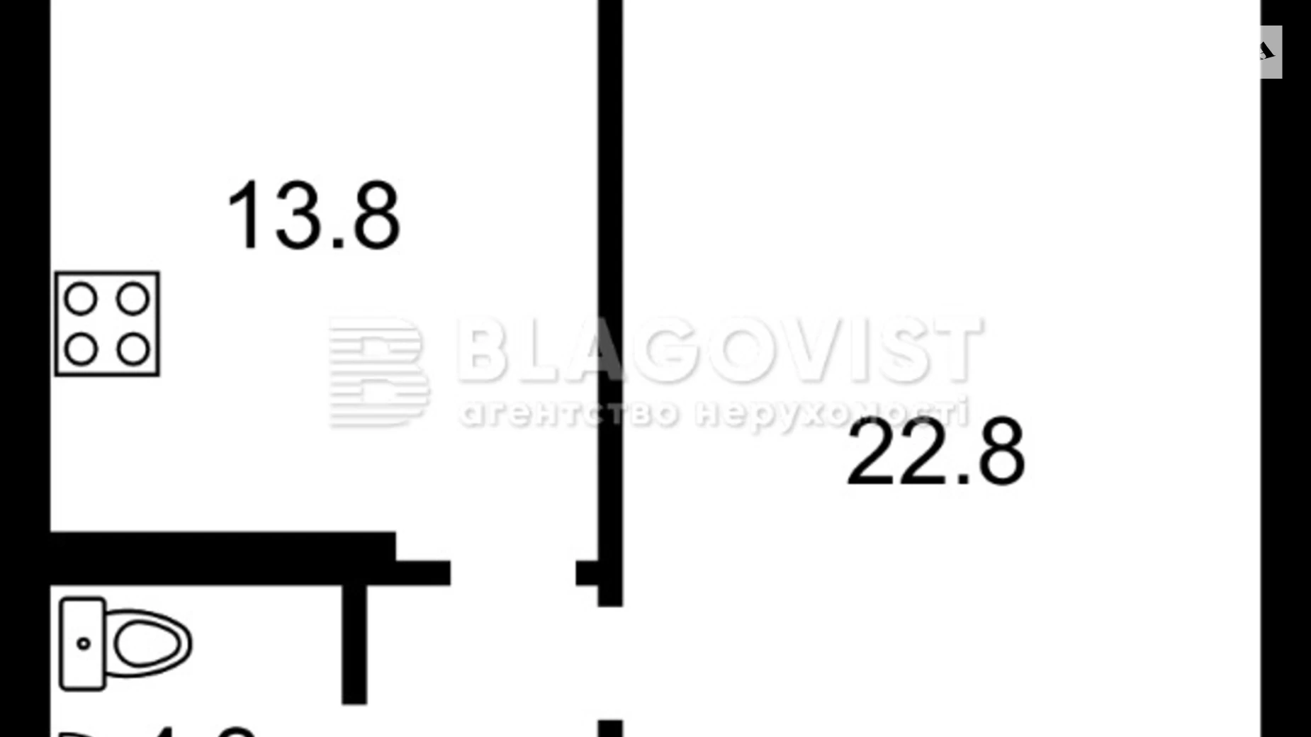 Продается 1-комнатная квартира 47 кв. м в Киеве, ул. Освиты, 14А