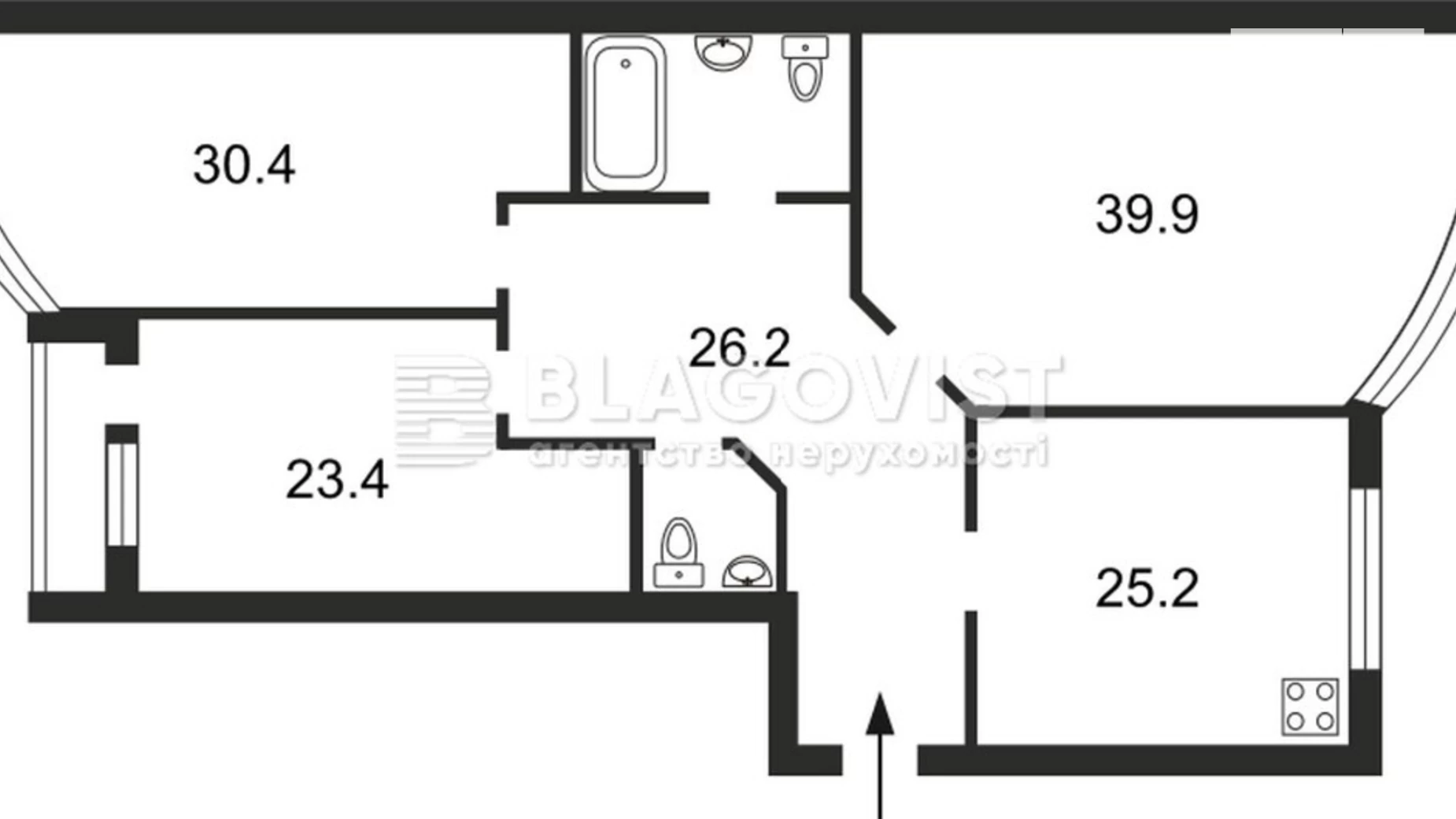 Продається 3-кімнатна квартира 160 кв. м у Києві, вул. Молдовська, 2