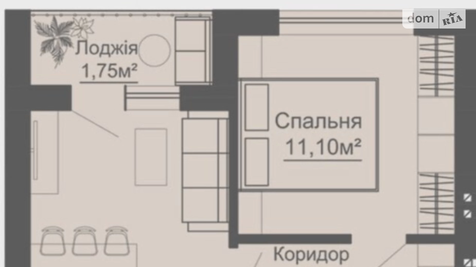 Продается 1-комнатная квартира 37.3 кв. м в Гостомеле, ул. Украинская
