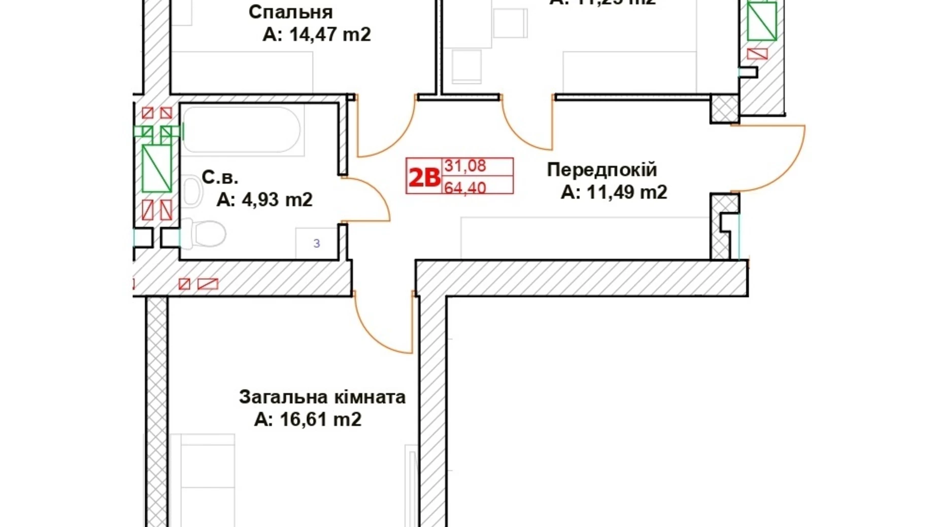 Продается 2-комнатная квартира 64 кв. м в Буче, бул. Леонида Бирюкова - фото 2