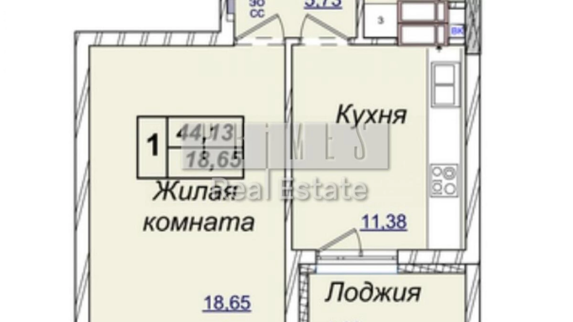 Продается 1-комнатная квартира 45 кв. м в Киеве, ул. Андрея Верхогляда(Драгомирова), 16
