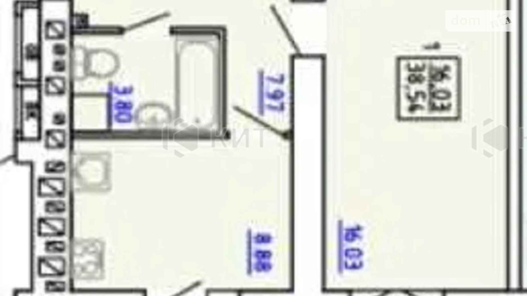 Продается 1-комнатная квартира 38.4 кв. м в Харькове, ул. Искринская, 19В