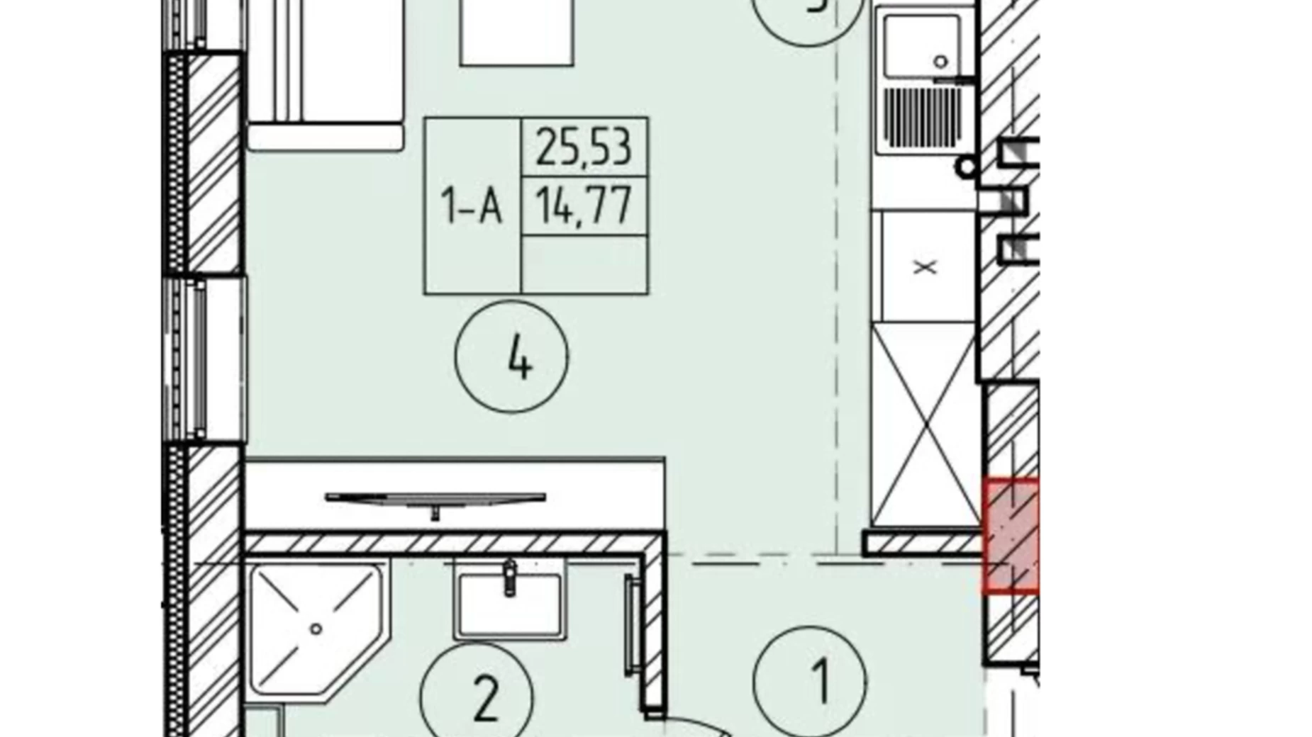 Продается 1-комнатная квартира 25.5 кв. м в Борисполе, ул. Шевченка, 63