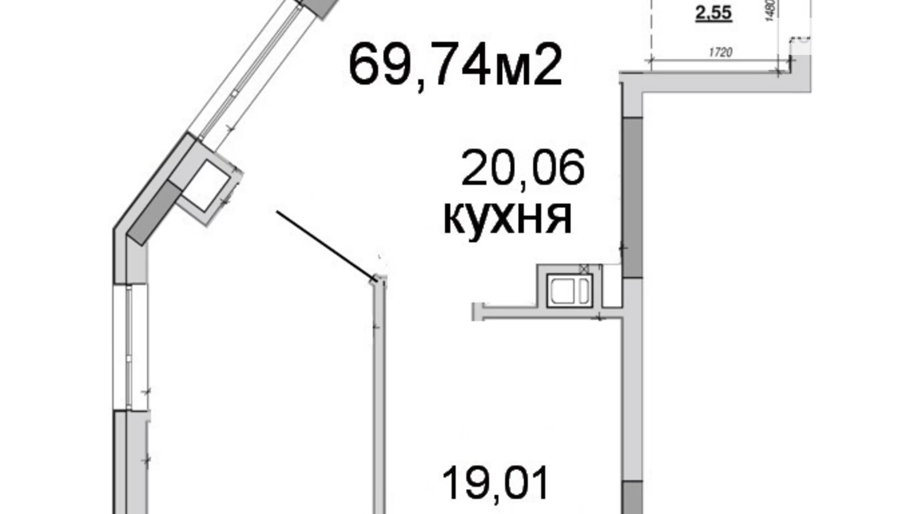 Продается 3-комнатная квартира 70 кв. м в Львове, ул. Величковского, 7А