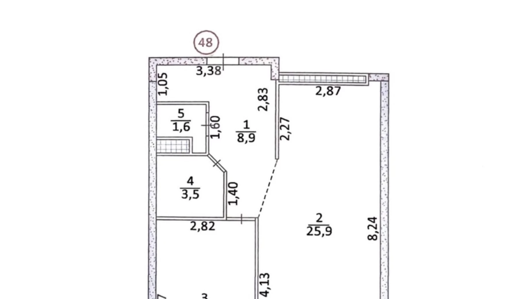 1-комнатная квартира 56 кв. м в Тернополе, ул. Сахарова Андрея Академика, 10 - фото 4