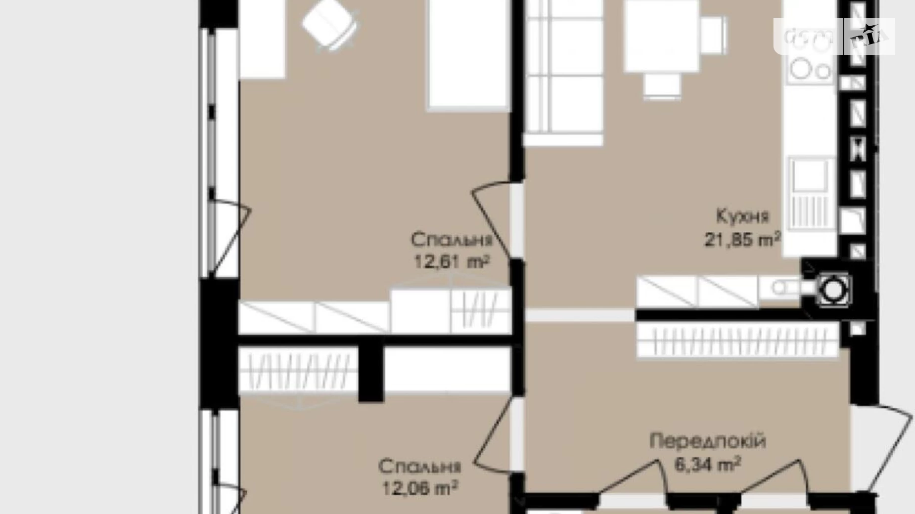 Продается 2-комнатная квартира 64.74 кв. м в Львове, ул. Окружная