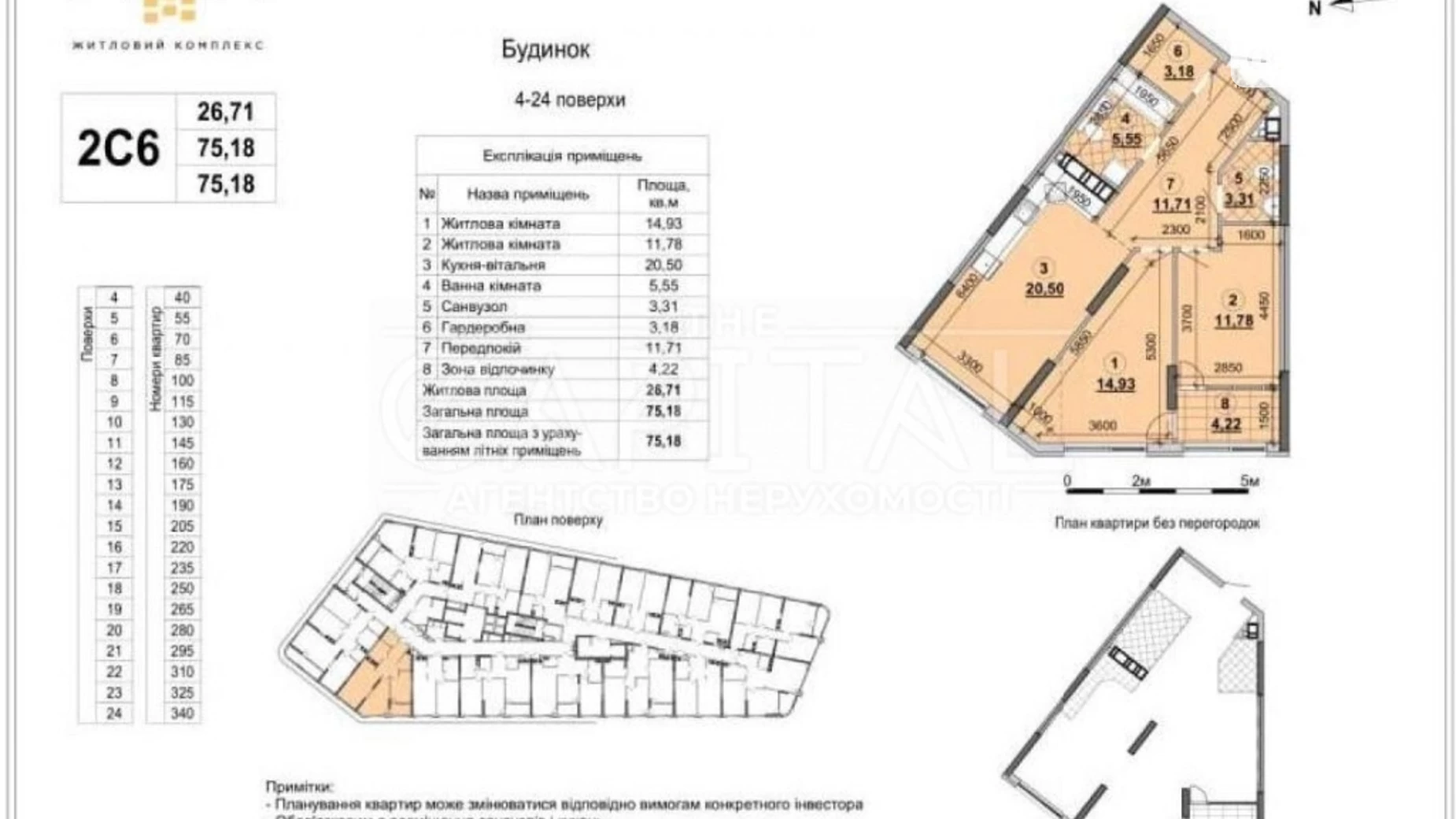 Продается 2-комнатная квартира 75 кв. м в Киеве, наб. Днепровская, 15Д