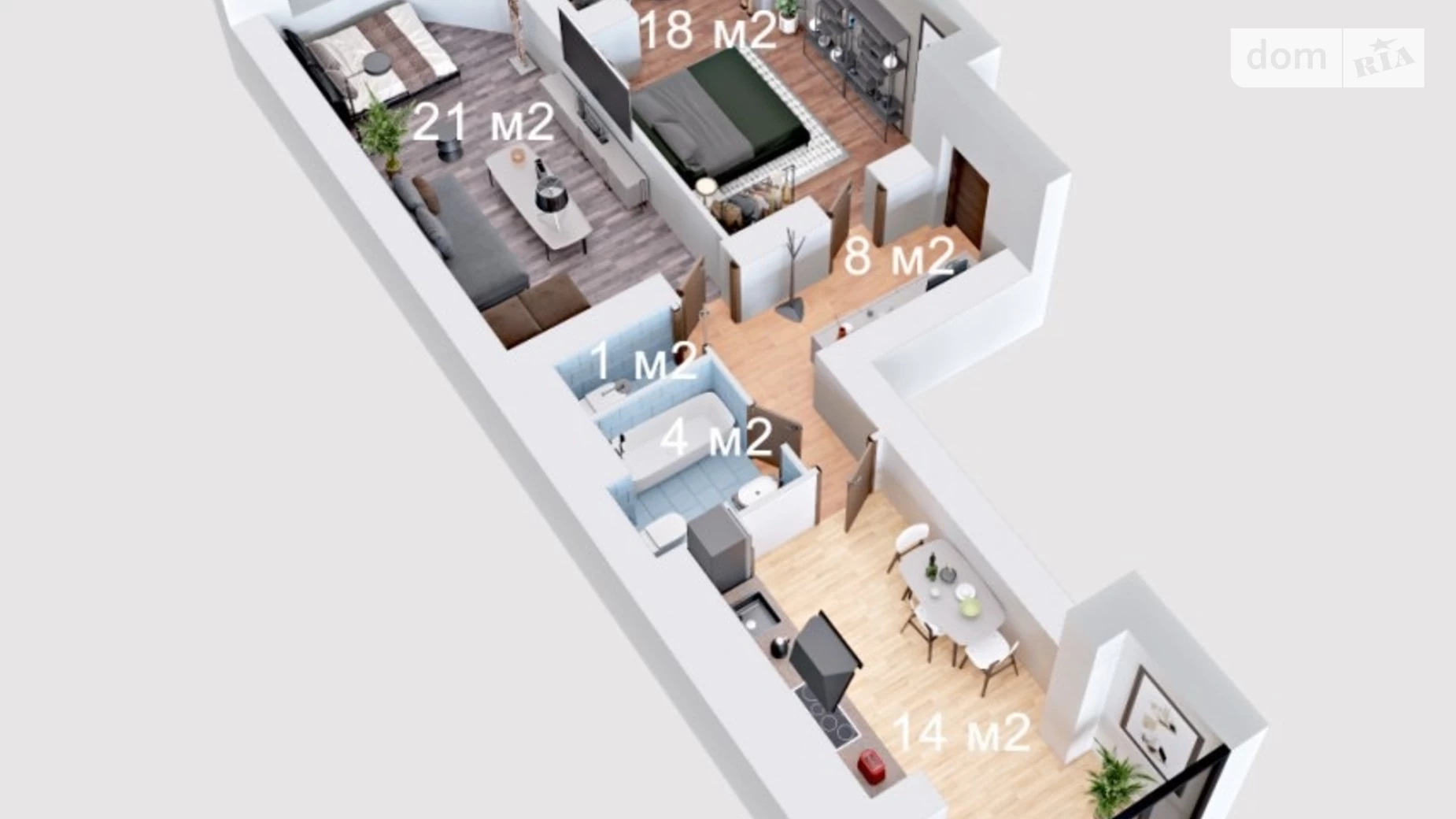 Продается 2-комнатная квартира 68 кв. м в Гостомеле, ул. Охотничья, 24