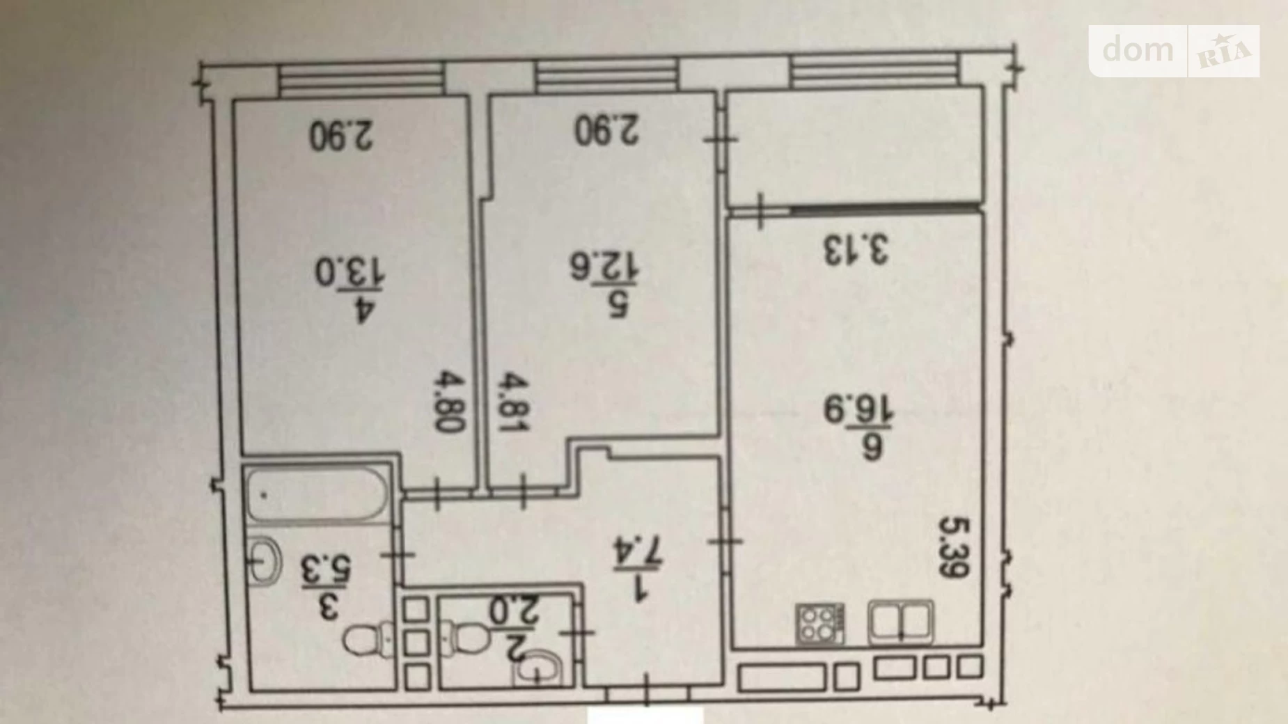 Продається 2-кімнатна квартира 62 кв. м у Києві, наб. Дніпровська, 18А