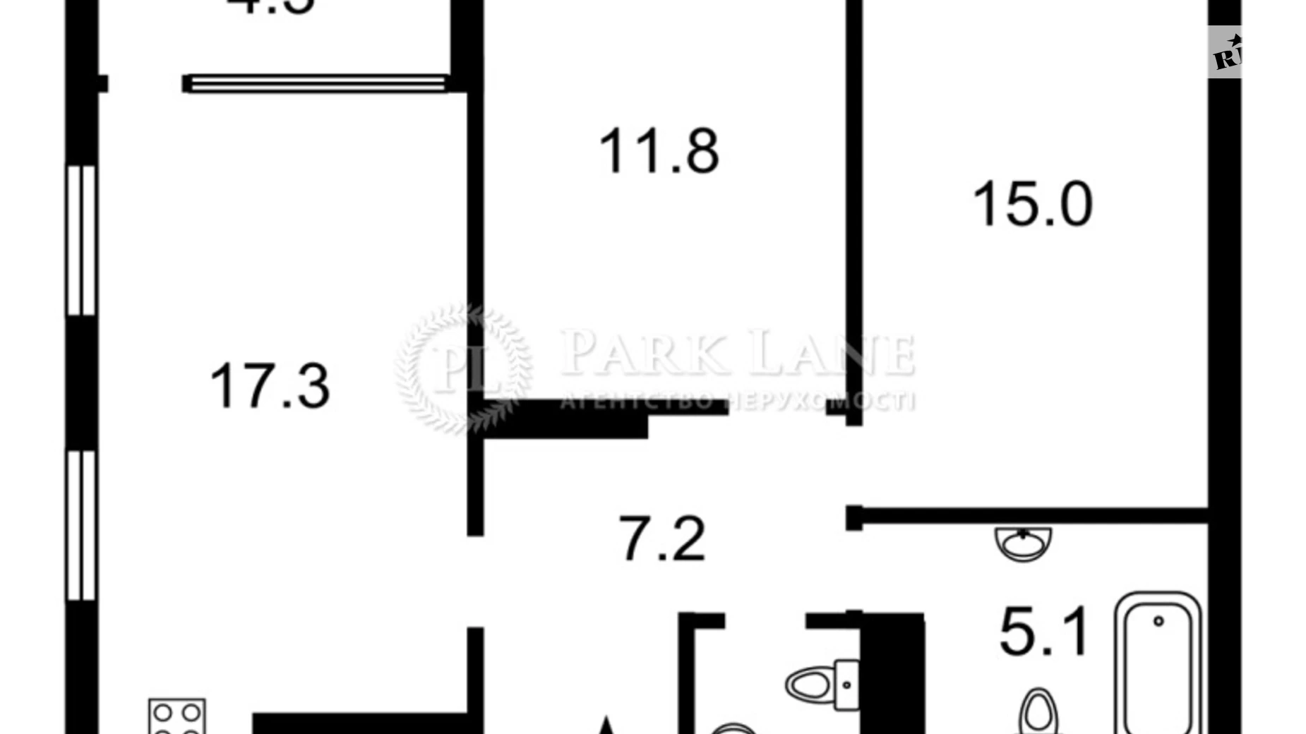 Продается 2-комнатная квартира 63 кв. м в Киеве, наб. Днепровская