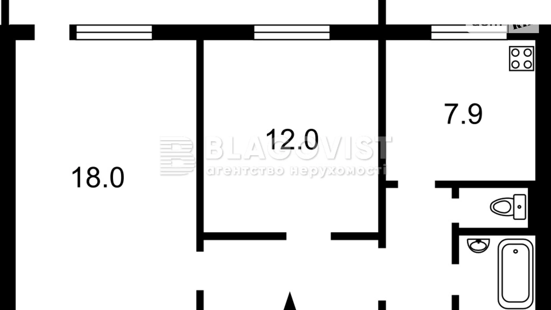 Продается 2-комнатная квартира 55 кв. м в Киеве, ул. Ревуцкого, 4