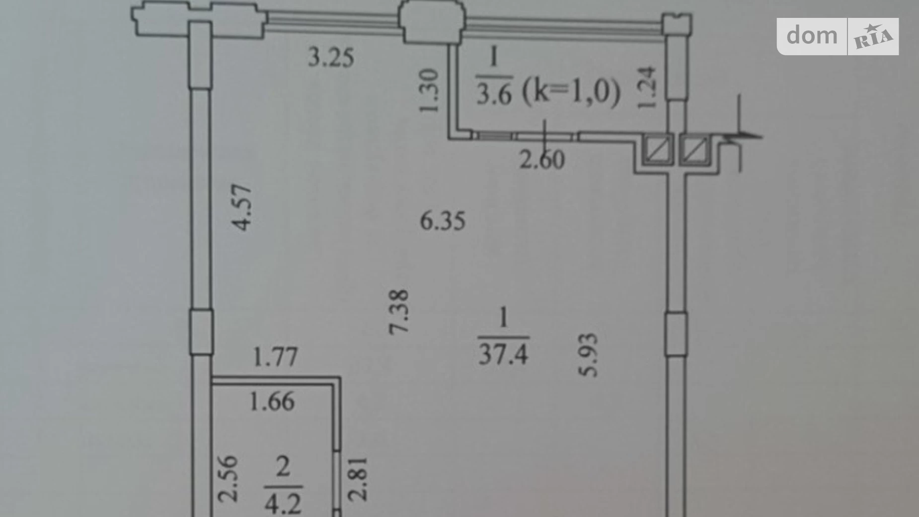 Продается 1-комнатная квартира 45 кв. м в Днепре, ул. Костомаровская, 1А