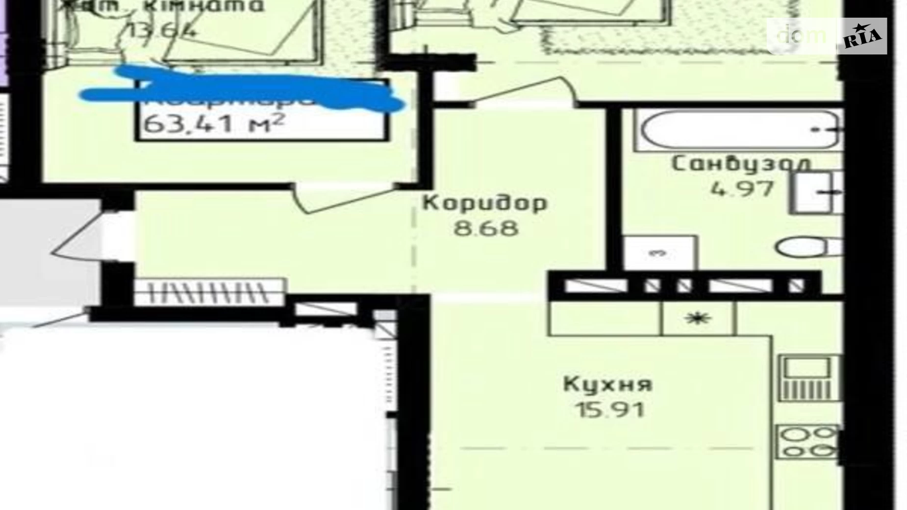 Продается 2-комнатная квартира 64 кв. м в Ужгороде, ул. Василия Гаджеги(Радищева), 1 - фото 2