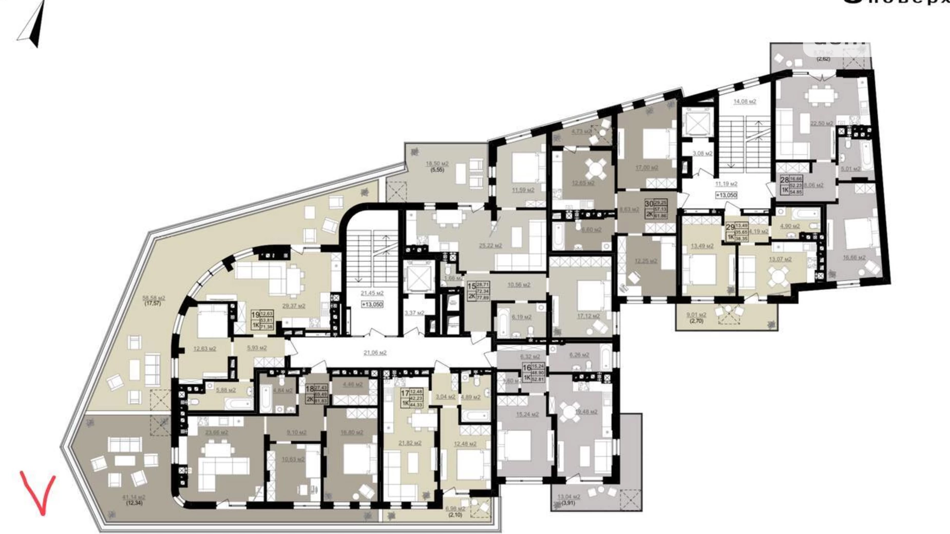 Продается 2-комнатная квартира 82 кв. м в Львове, ул. Дашкевича Романа, 2 - фото 3