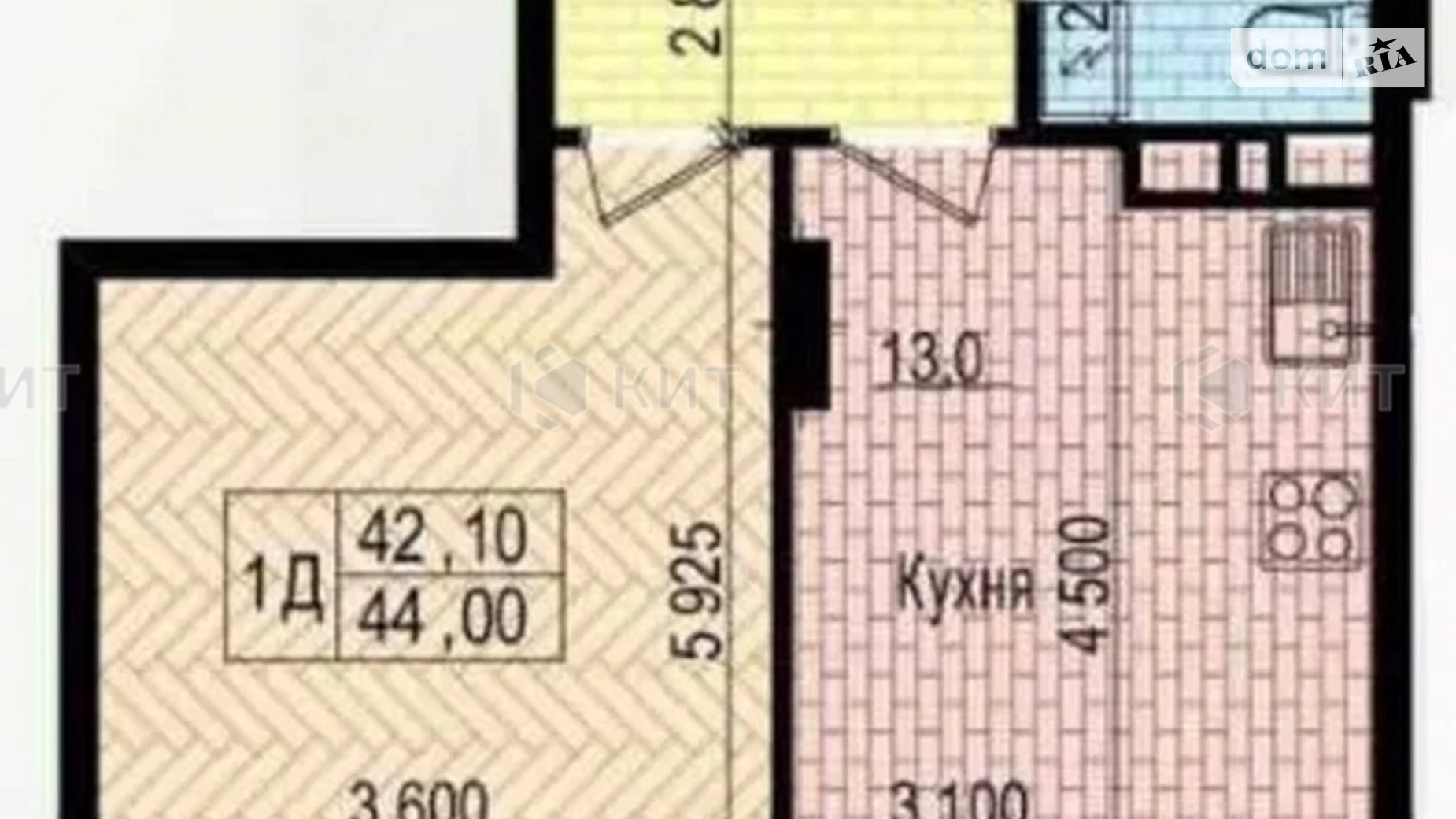 Продається 1-кімнатна квартира 44 кв. м у Харкові, просп. Героїв Харкова(Московський), 154