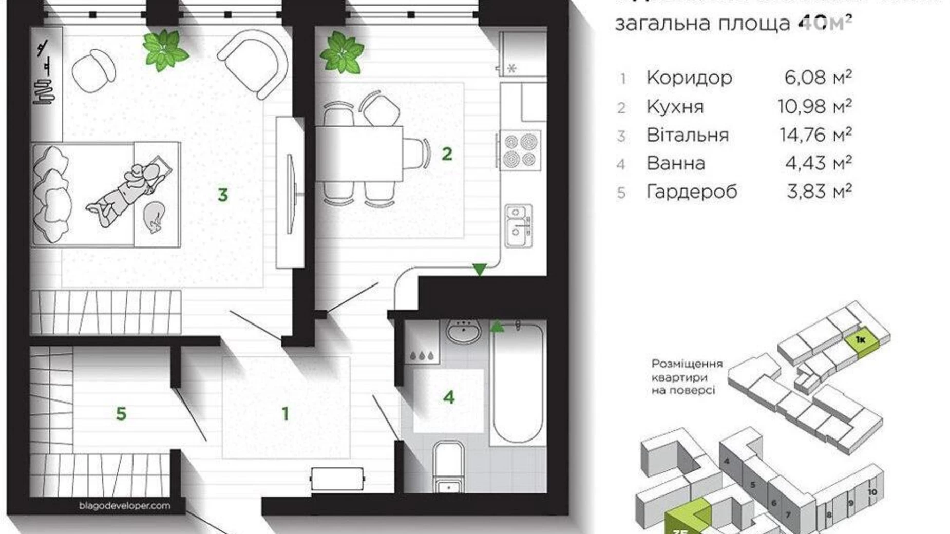 Продається 1-кімнатна квартира 40 кв. м у Угорниках, вул. Героїв Миколаєва(Сєченова), 129А