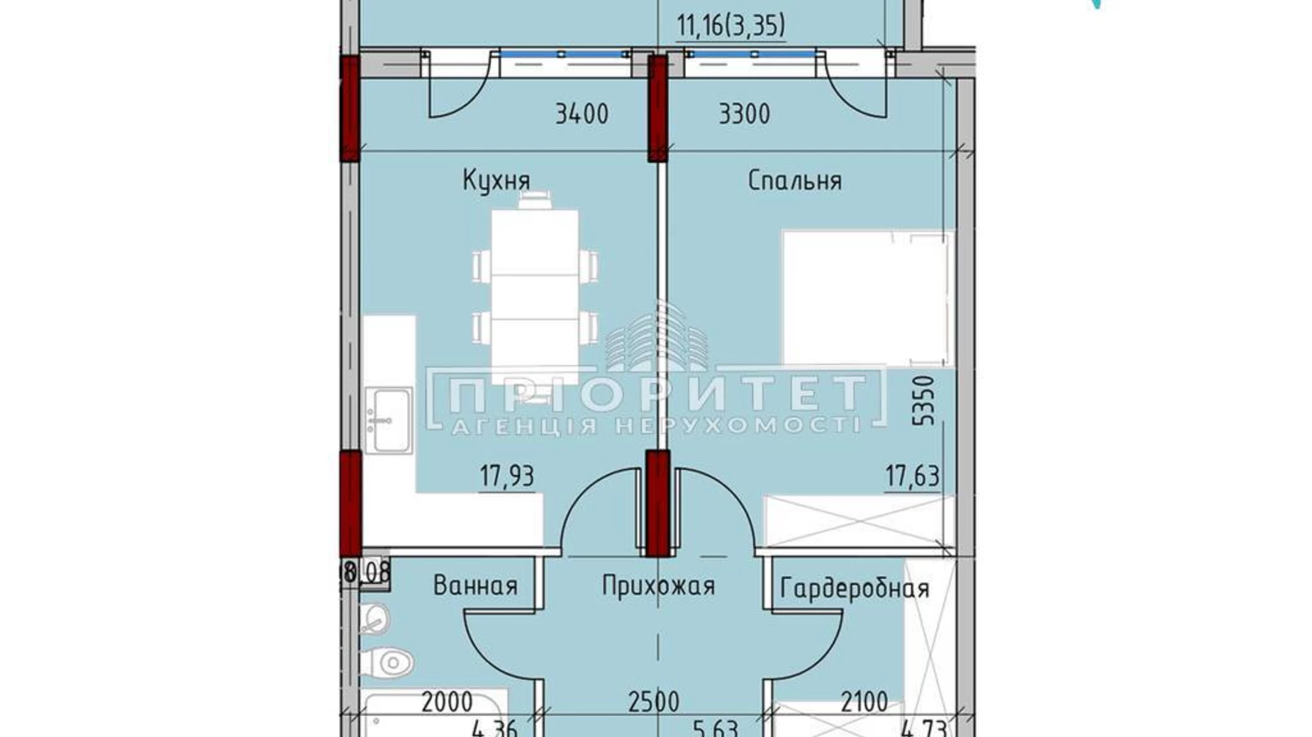 Продается 1-комнатная квартира 55.8 кв. м в Одессе, пер. Маячный - фото 3