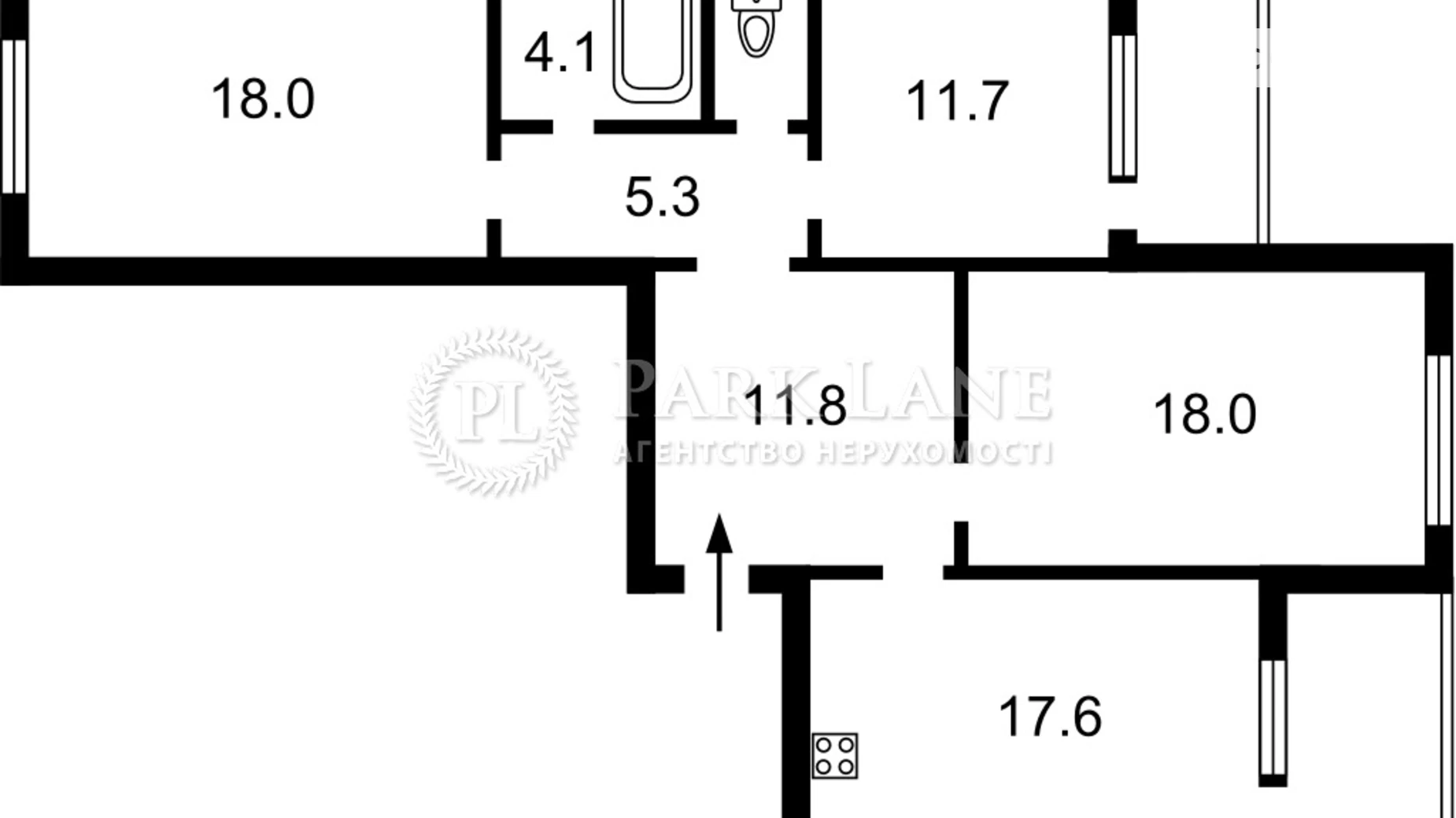 Продається 2-кімнатна квартира 95.8 кв. м у Києві, пров. Балтійський, 23