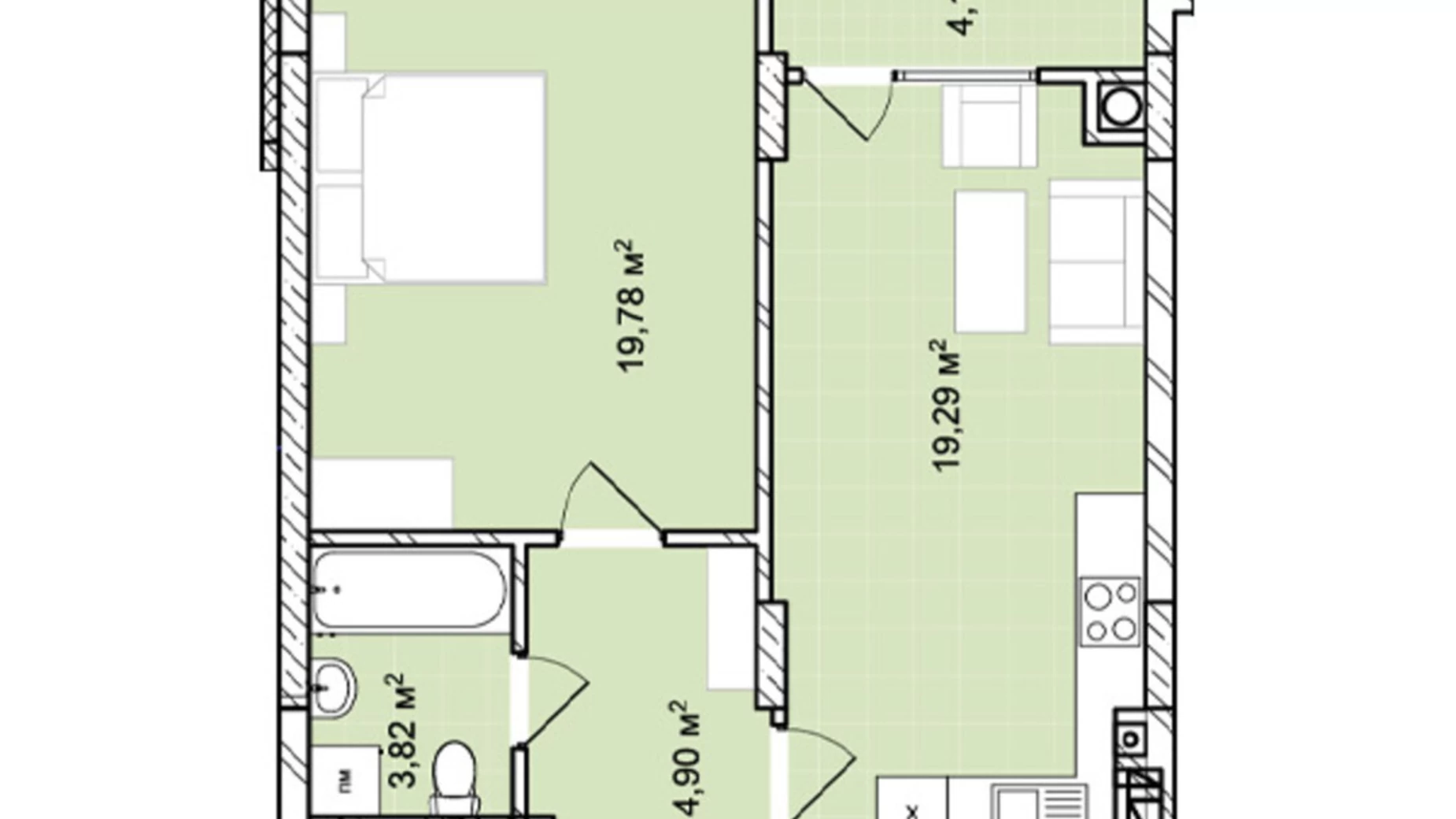 Продается 1-комнатная квартира 52.3 кв. м в Львове, ул. Венгерская, 12 - фото 2
