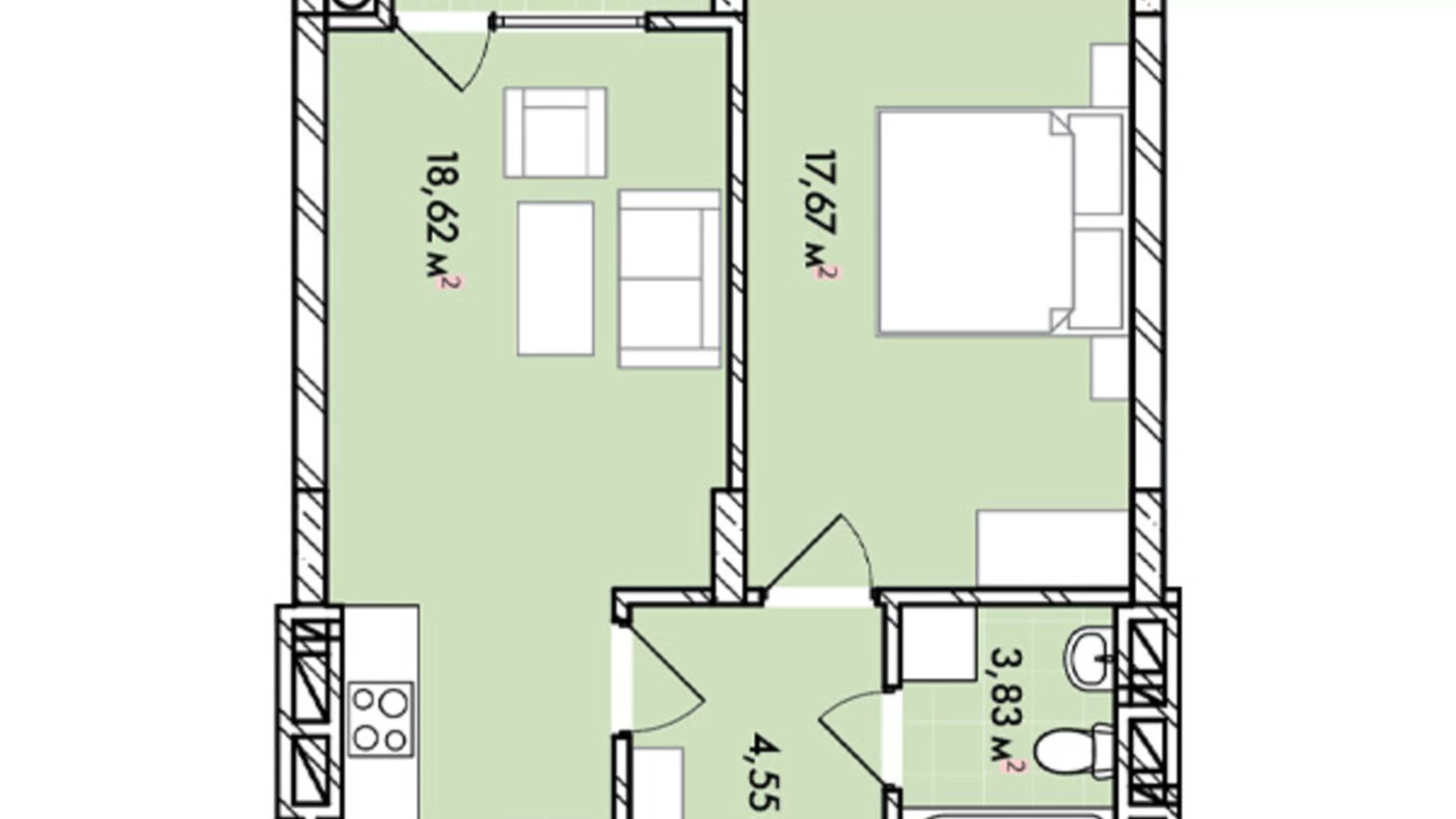 Продается 1-комнатная квартира 48.4 кв. м в Львове, цена: 78892 $ - фото 2