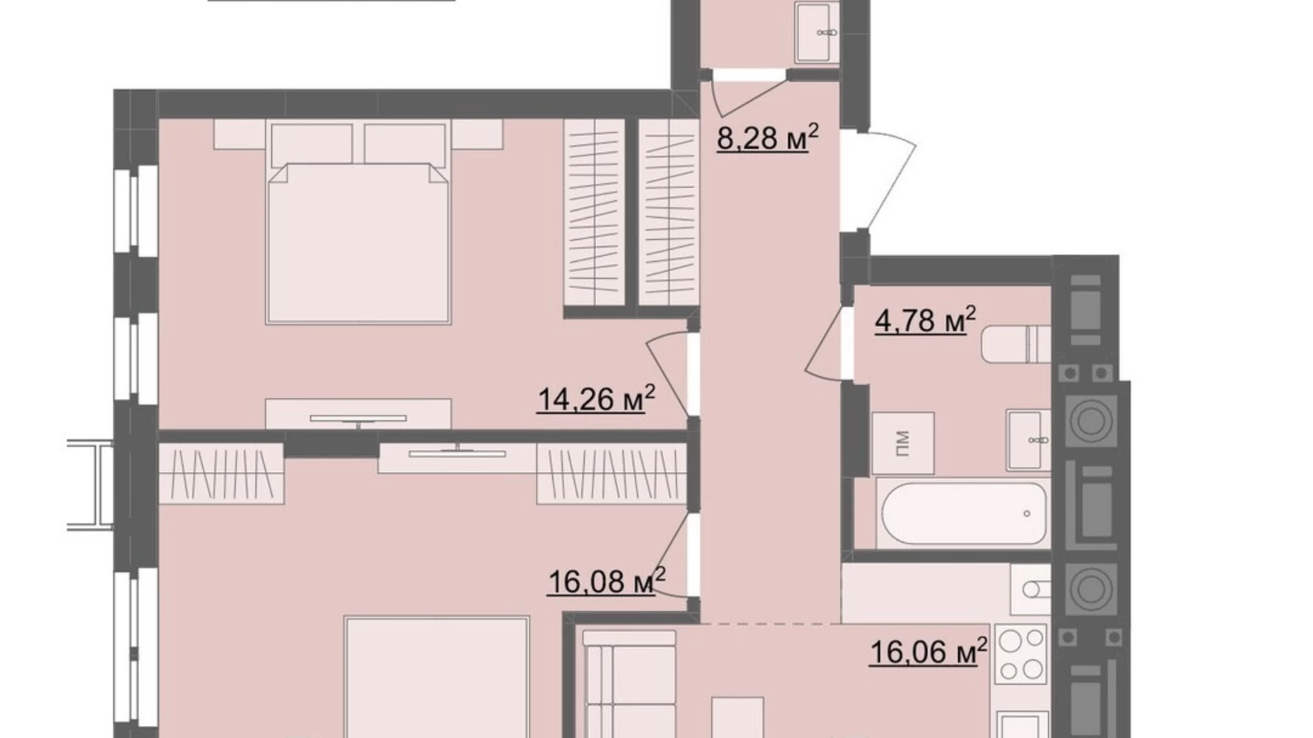 Продается 2-комнатная квартира 68.54 кв. м в Житомире, бул. Тетеревский, 25 - фото 2