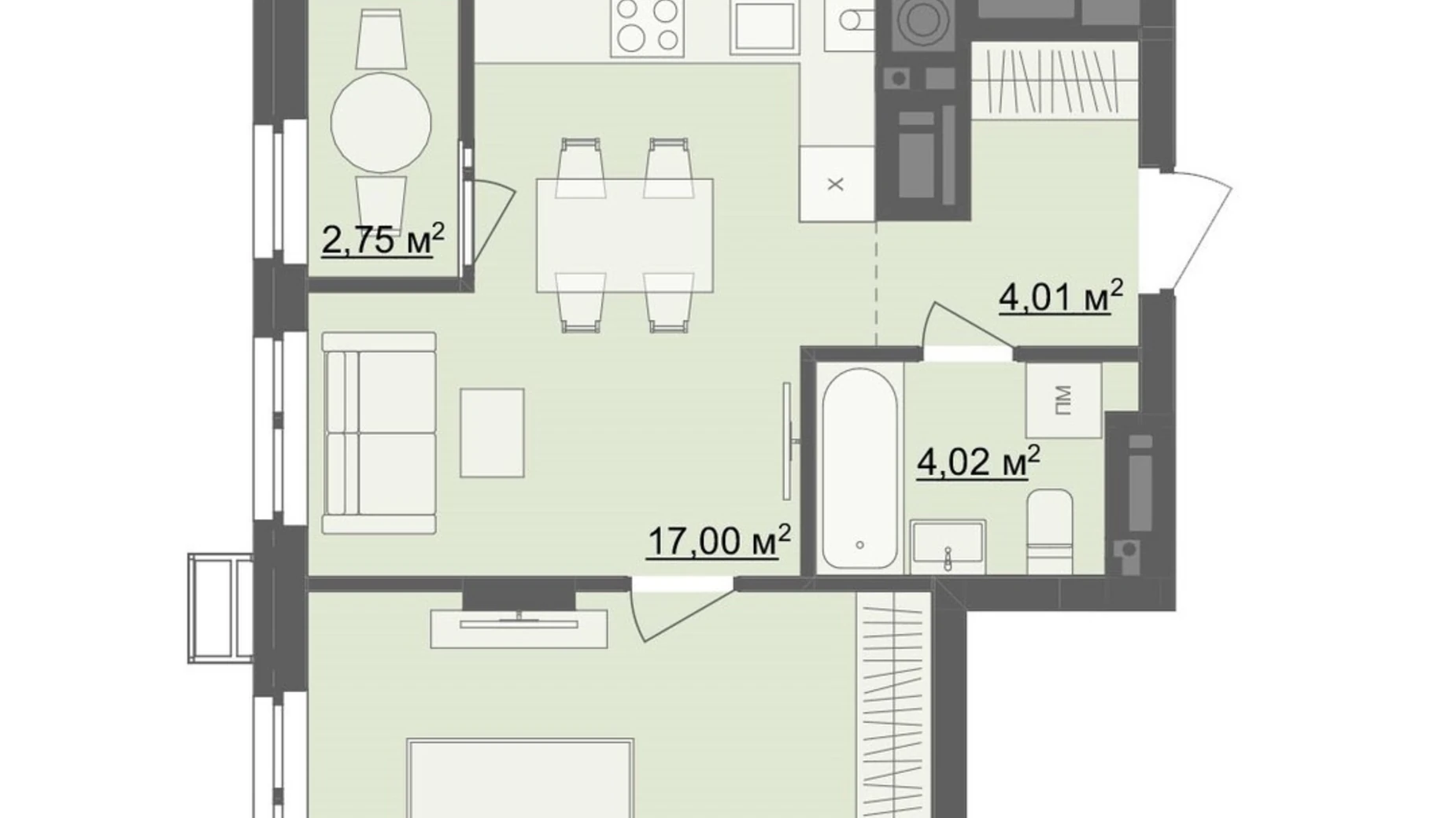 Продается 1-комнатная квартира 43.37 кв. м в Житомире, бул. Тетеревский, 25 - фото 2