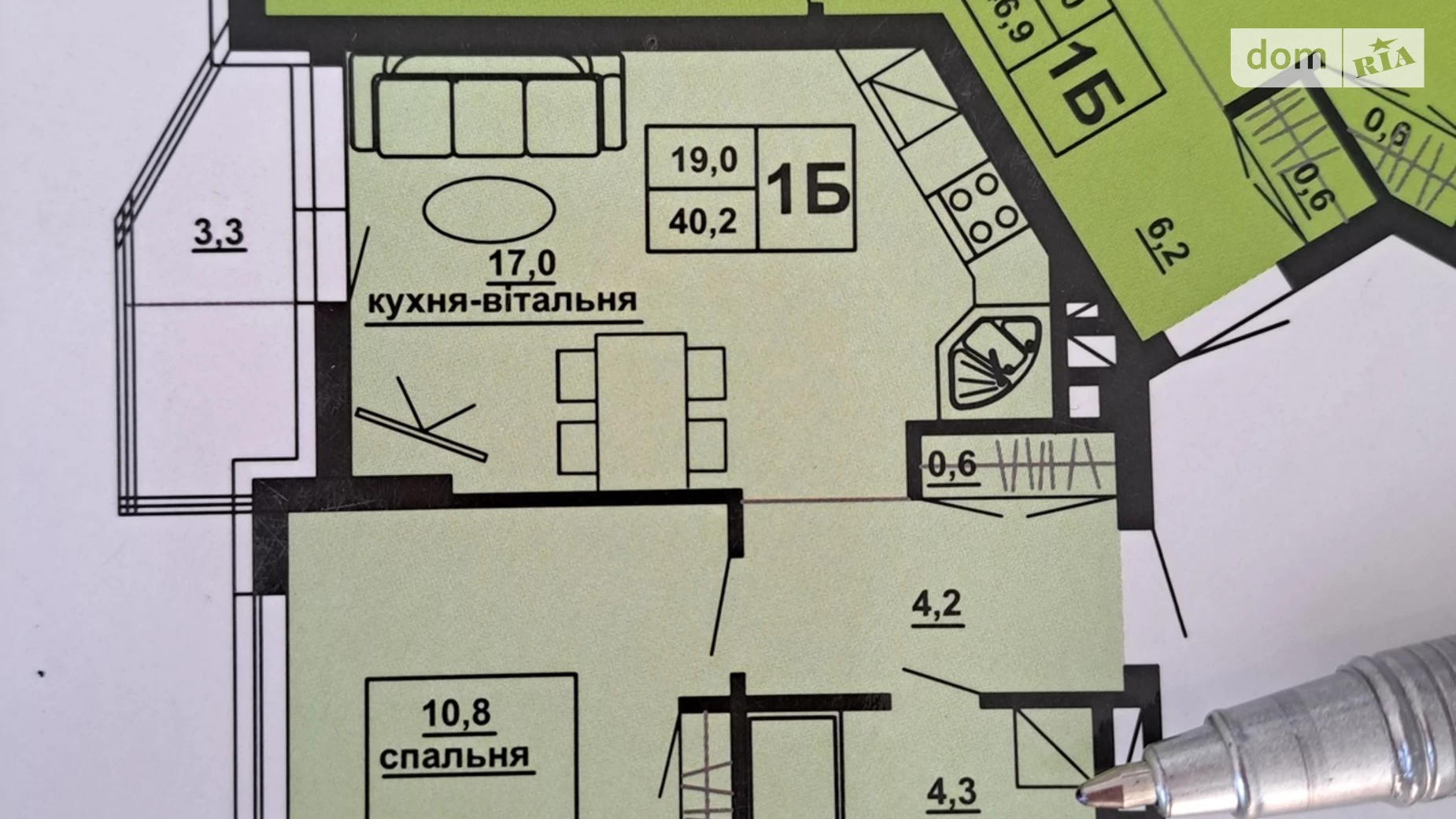 1-кімнатна квартира 40 кв. м у Тернополі, Підволочиське шосе